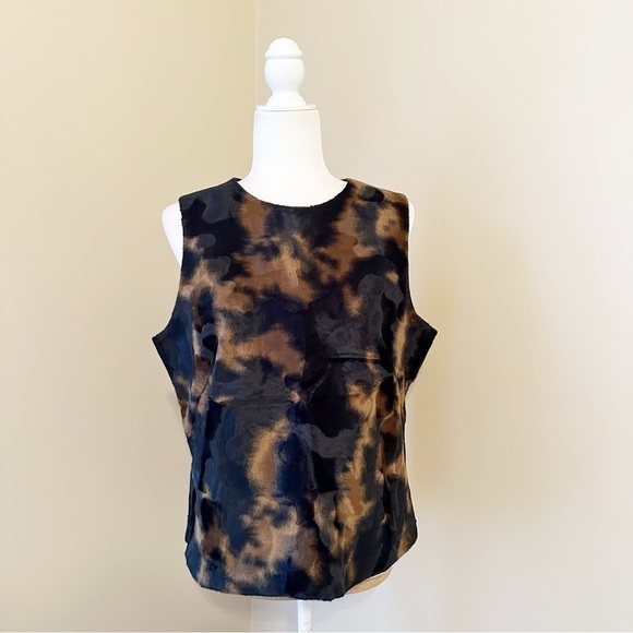 Harve Benard Faux Fur Sleeveless Top NWT - Size 14 - Picture 1 of 13